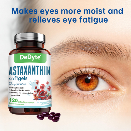DeDyte Astaxanthin Supplements 120 softgels, Anti-Aging, Antienvejecimiento, Reduce Wrinkles, Arrugas, Glowing Skin & Skin Health, Natural Antioxidant