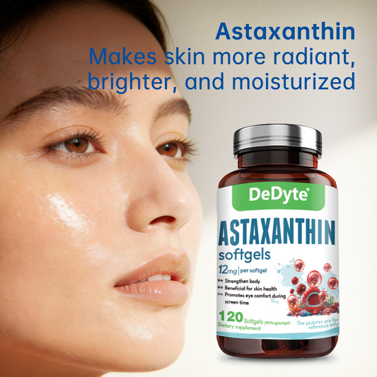 DeDyte Astaxanthin Supplements 120 softgels, Anti-Aging, Antienvejecimiento, Reduce Wrinkles, Arrugas, Glowing Skin & Skin Health, Natural Antioxidant